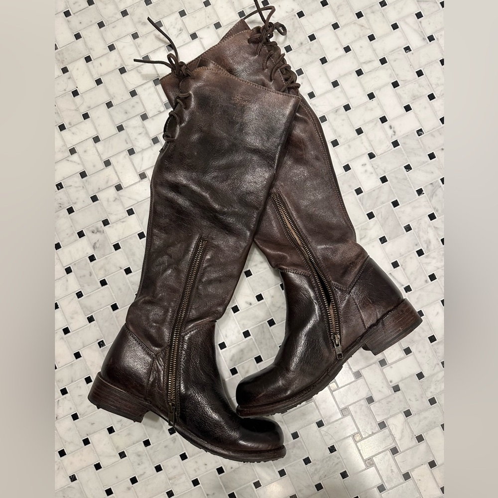 Bedstu chocolate brown leather boots